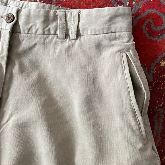 Vintage Luau High Rise Bermuda Silk Mom Shorts Khaki Size 10 - Picture 3 of 8